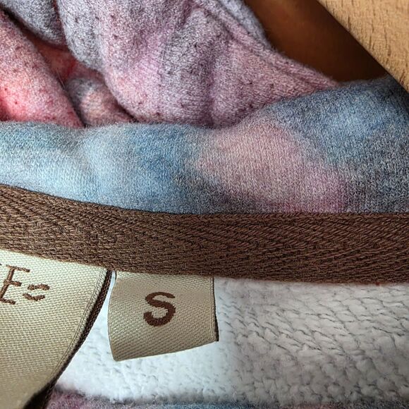 Wanakome Cowl Neck Pullover Size Small Tie Dye Hood Pocket Heavyweight Coral - Picture 13 of 16